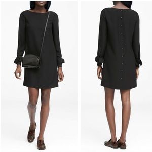 Banana Republic Ruffle Cuff Button Back Dress